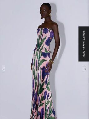 L'IDÉE sold out Iris Gown Strapless Pink Floral Maxi Dress